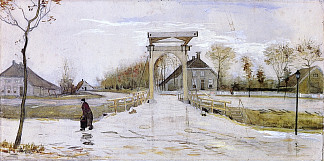 新阿姆斯特丹的吊桥 Drawbridge in Nieuw-Amsterdam (1883; Nieuw-amsterdam,Netherlands                     )，文森特·梵高