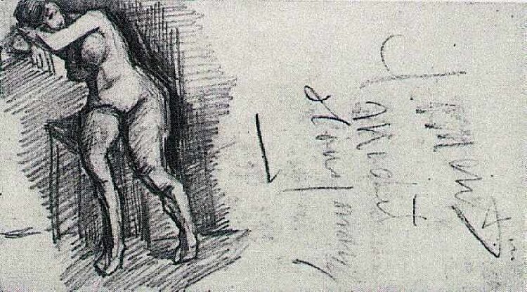 女性裸体， 坐着 Female Nude, Seated (1886; Paris,France  )，文森特·梵高