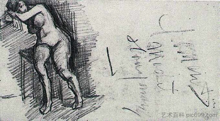 女性裸体， 坐着 Female Nude, Seated (1886; Paris,France  )，文森特·梵高