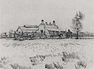 现场与工厂 Field with Factory (1888; Arles,Bouches-du-Rhône,France                     )，文森特·梵高