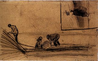 冬日风景中的人物 Figures in a Winter Landscape (1883; Nunen / Nuenen,Netherlands                     )，文森特·梵高