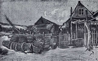 斯海弗宁根的烘干鱼棚 Fish-Drying Barn in Scheveningen (1882; Haag / Den Haag / La Haye / The Hague,Netherlands                     )，文森特·梵高