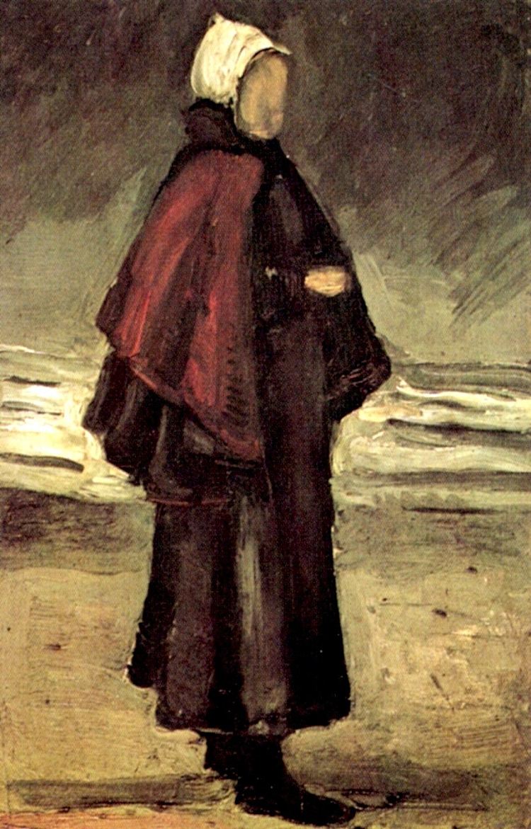 《海滩上的渔夫妻子 Fisherman's Wife on the Beach (1882; Haag / Den Haag / La Haye / The Hague,Netherlands  )，文森特·梵高