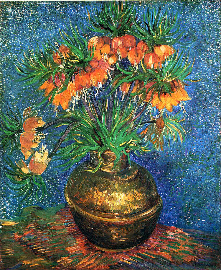 铜花瓶里的碎屑 Fritillaries in a Copper Vase (1887; Paris,France  )，文森特·梵高