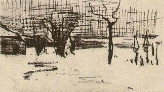 雪中的花园 Garden in the Snow (1885; Nunen / Nuenen,Netherlands                     )，文森特·梵高