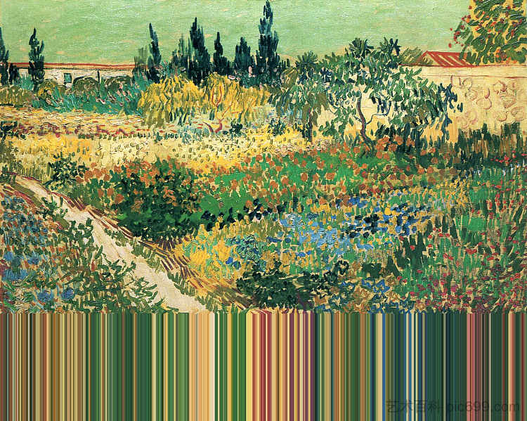 鲜花花园 Garden with Flowers (1888; Arles,Bouches-du-Rhône,France  )，文森特·梵高