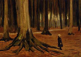 森林里的女孩 Girl in the Woods (1882; Haag / Den Haag / La Haye / The Hague,Netherlands                     )，文森特·梵高
