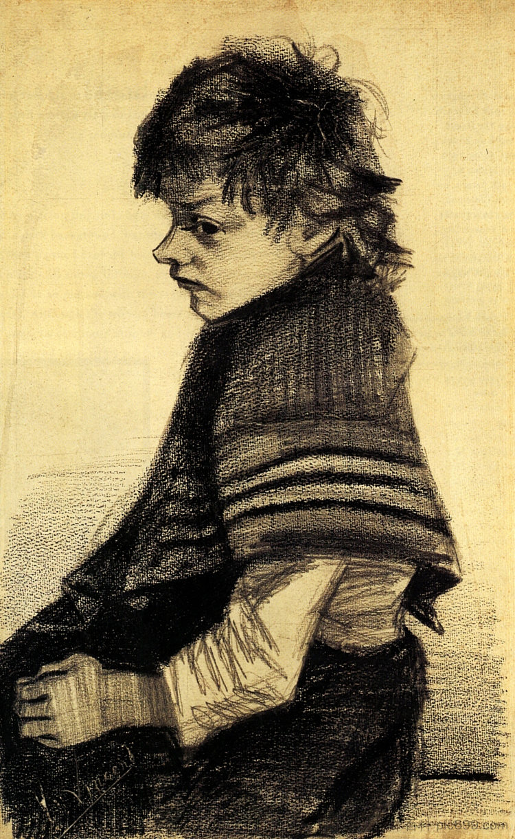 戴围巾的女孩 Girl with a Shawl (1883; Haag / Den Haag / La Haye / The Hague,Netherlands  )，文森特·梵高