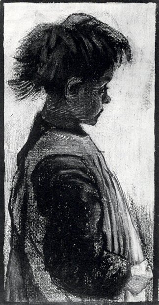 穿围裙的女孩，半身像 Girl with Pinafore, Half-Figure (1883; Haag / Den Haag / La Haye / The Hague,Netherlands                     )，文森特·梵高