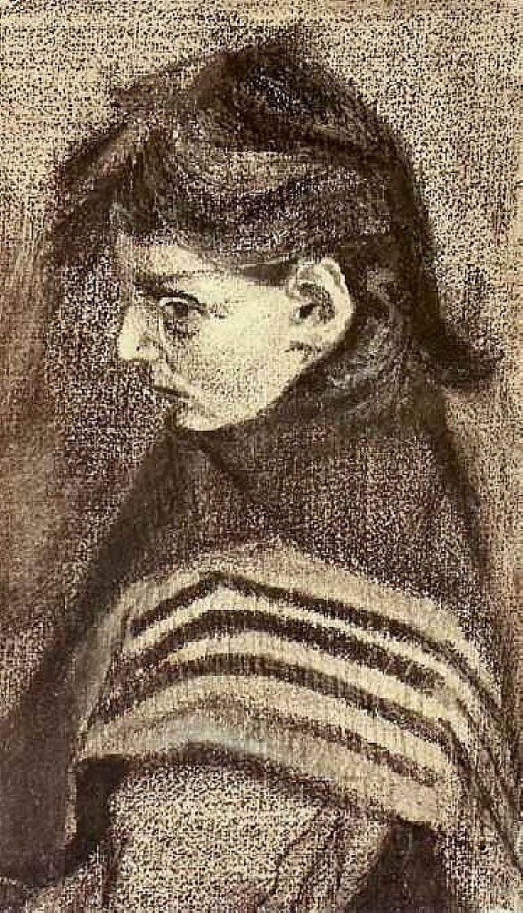 戴披肩的女孩，半身像 Girl with Shawl, Half-Figure (1883; Haag / Den Haag / La Haye / The Hague,Netherlands  )，文森特·梵高