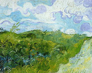 绿色麦田 Green Wheat Fields (1890; Saint-rémy-de-provence,France                     )，文森特·梵高