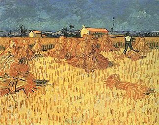 普罗旺斯的收获 Harvest in Provence (1888; Arles,Bouches-du-Rhône,France                     )，文森特·梵高