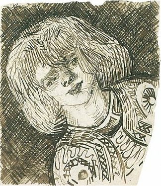 一个女孩的头 Head of a Girl (1888; Arles,Bouches-du-Rhône,France                     )，文森特·梵高