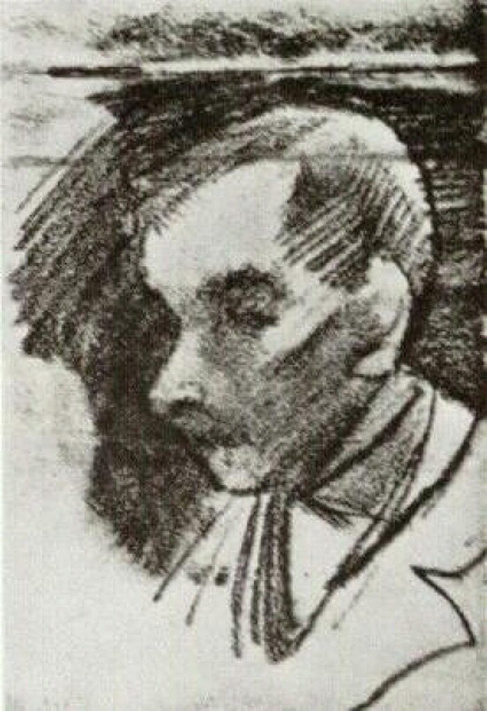 一个人的头 Head of a Man (1886; Antwerp,Belgium  )，文森特·梵高