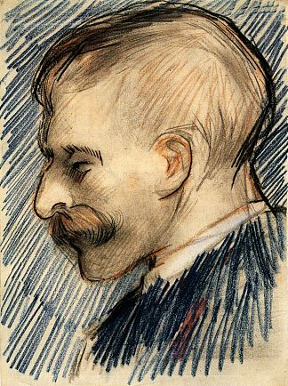 一个人的头（可能是西奥梵高） Head of a Man (Possibly Theo van Gogh) (1887; Paris,France                     )，文森特·梵高