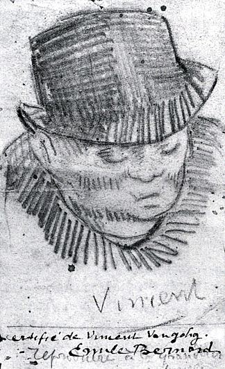 戴帽子的男人的头 Head of a Man with Hat (1886; Paris,France                     )，文森特·梵高