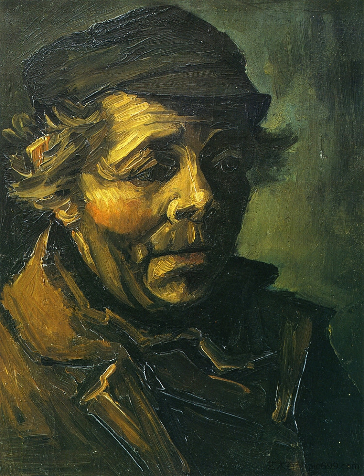 一个农民的首领(吃土豆的人的研究) Head of a Peasant (Study for the Potato Eaters) (1885; Nunen / Nuenen,Netherlands  )，文森特·梵高