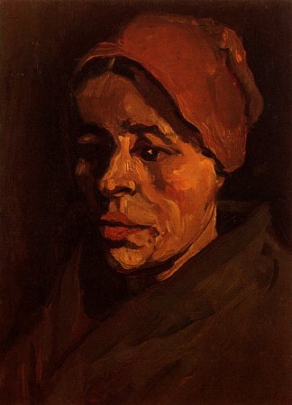戴棕色帽子的农妇头像 Head of a Peasant Woman with Brownish Cap (1885; Nunen / Nuenen,Netherlands                     )，文森特·梵高