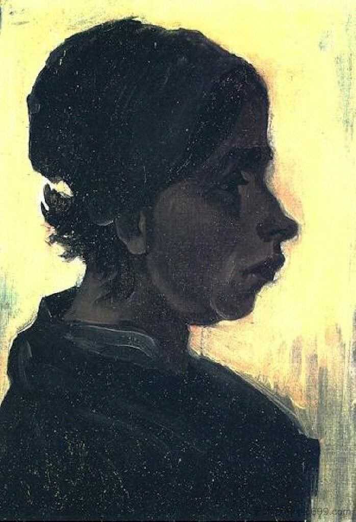 戴着黑帽子的农妇头像 Head of a Peasant Woman with Dark Cap (1885; Nunen / Nuenen,Netherlands  )，文森特·梵高