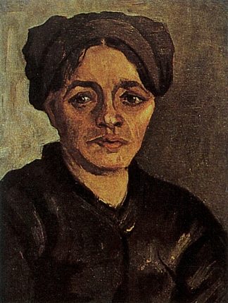 戴着黑帽子的农妇头像 Head of a Peasant Woman with Dark Cap (1885; Nunen / Nuenen,Netherlands                     )，文森特·梵高