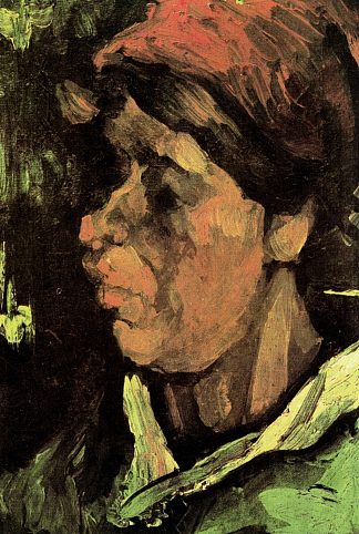 戴着黑帽子的农妇头像 Head of a Peasant Woman with Dark Cap (1885; Nunen / Nuenen,Netherlands                     )，文森特·梵高