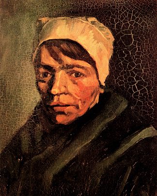 戴白帽的农妇头像 Head of a Peasant Woman with White Cap (1885; Nunen / Nuenen,Netherlands                     )，文森特·梵高