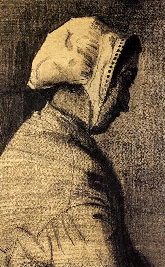 女人的头 Head of a Woman (c.1883; Haag / Den Haag / La Haye / The Hague,Netherlands                     )，文森特·梵高
