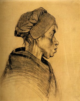 女人的头 Head of a Woman (c.1885; Nunen / Nuenen,Netherlands                     )，文森特·梵高