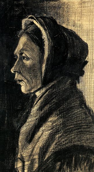 女人的头 Head of a Woman (1883; Haag / Den Haag / La Haye / The Hague,Netherlands                     )，文森特·梵高
