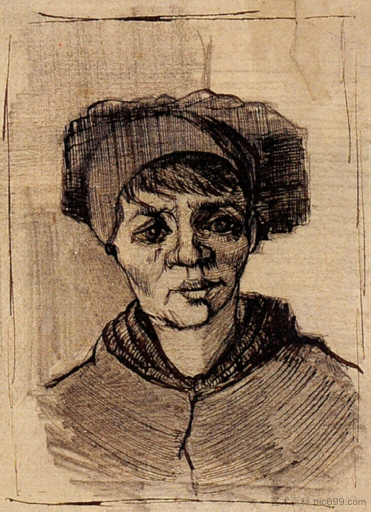 女人的头 Head of a Woman (1885; Nunen / Nuenen,Netherlands  )，文森特·梵高