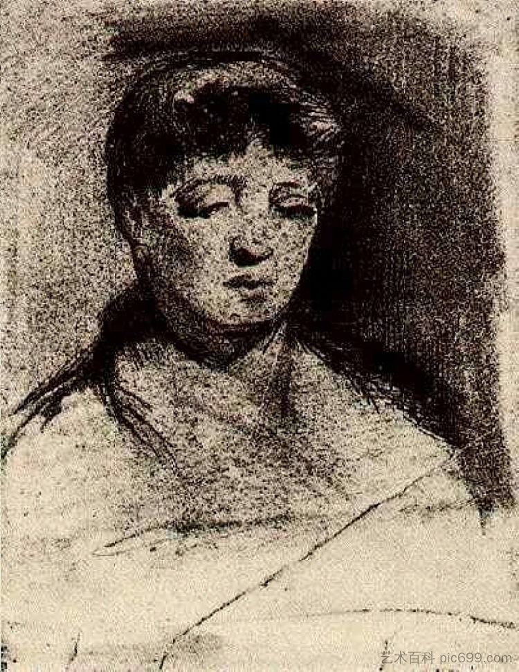 一个女人的头 Head of a Woman (1886)，文森特·梵高