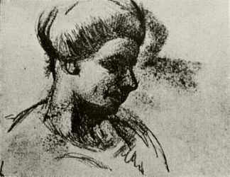 一个女人的头 Head of a Woman (1886; Antwerp,Belgium                     )，文森特·梵高