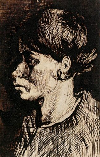 女人的头 Head of a Woman (c.1885; Nunen / Nuenen,Netherlands                     )，文森特·梵高