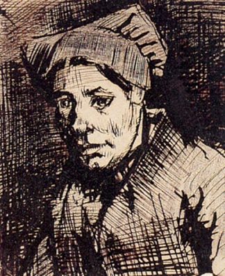 女人的头 Head of a Woman (c.1885; Nunen / Nuenen,Netherlands                     )，文森特·梵高