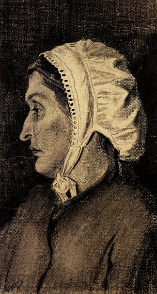 女人的头 Head of a Woman (c.1883; Haag / Den Haag / La Haye / The Hague,Netherlands                     )，文森特·梵高