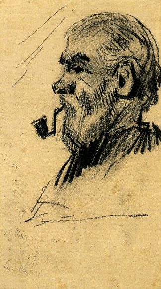 一个老人的头 Head of an Old Man (1885)，文森特·梵高