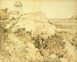 山与蒙马儒遗址 Hill with the Ruins of Montmajour (1888)，文森特·梵高