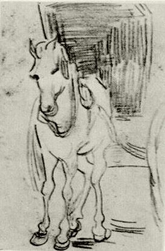 马和马车 Horse and Carriage (1890; Auvers-sur-oise,France                     )，文森特·梵高