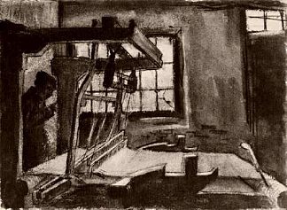 室内与织布朝右 Interior with a Weaver Facing Right (1883; Nunen / Nuenen,Netherlands                     )，文森特·梵高