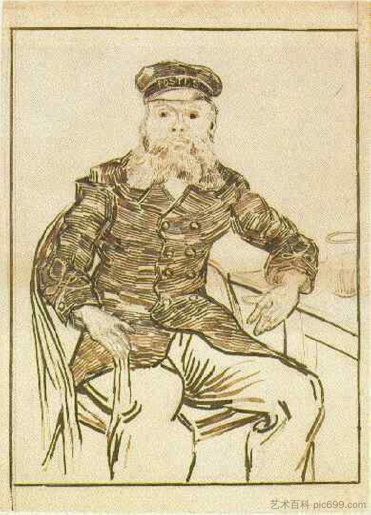 约瑟夫·鲁林,四分之三长度 Joseph Roulin, Three-Quarter-Length (1888; Arles,Bouches-du-Rhône,France ),文森特·梵高