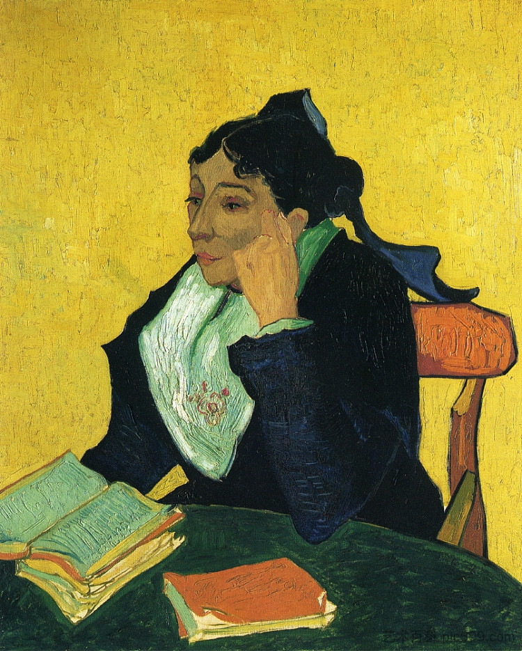 L'Arlesienne，吉诺夫人的肖像 L'Arlesienne, Portrait of Madame Ginoux (1888; Arles,Bouches-du-Rhône,France  )，文森特·梵高