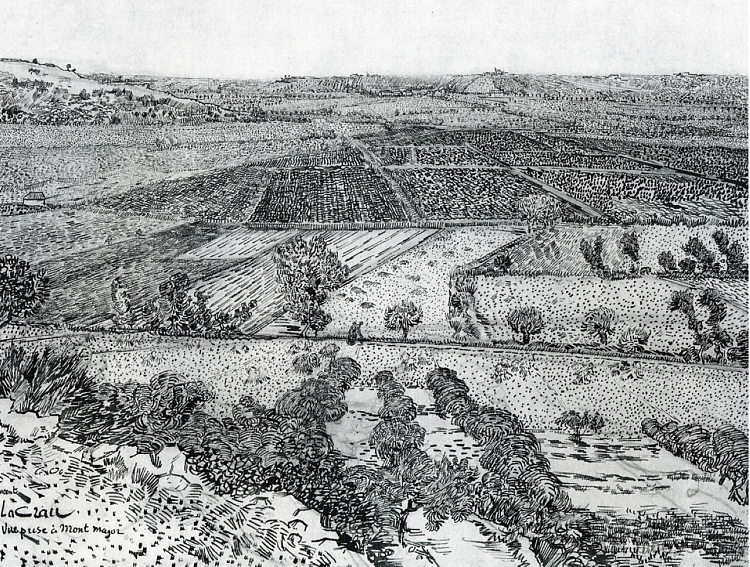 从蒙马儒看的拉克劳 La Crau Seen from Montmajour (1888; Arles,Bouches-du-Rhône,France  )，文森特·梵高