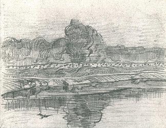 瓦兹的风景 Landscape with the Oise (1890; Auvers-sur-oise,France                     )，文森特·梵高
