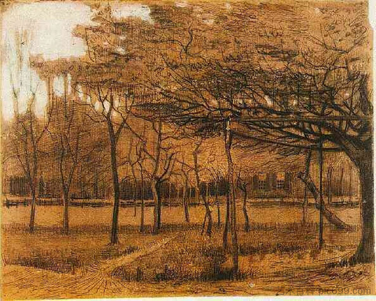 树木景观 Landscape with Trees (1881; Netherlands  )，文森特·梵高