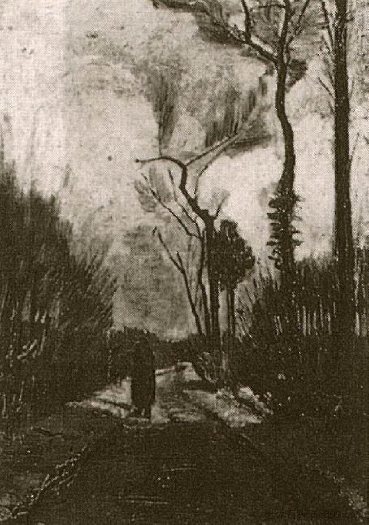 秋巷 Lane in Autumn (1884; Nunen / Nuenen,Netherlands  )，文森特·梵高