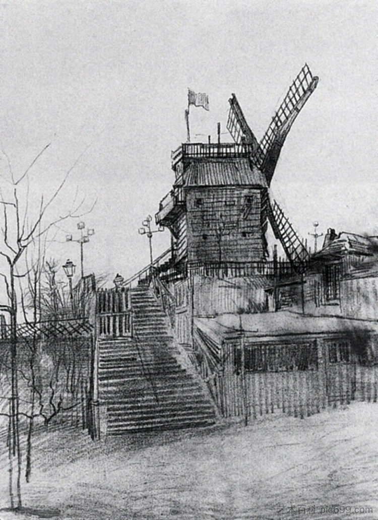 加莱特磨坊 Le Moulin de la Galette (1886; Paris,France  )，文森特·梵高