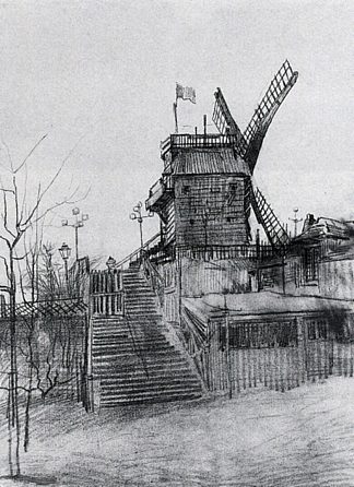 加莱特磨坊 Le Moulin de la Galette (1886; Paris,France                     )，文森特·梵高