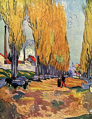 艾莉斯坎普一家 Les Alyscamps (1888; Arles,Bouches-du-Rhône,France                     )，文森特·梵高