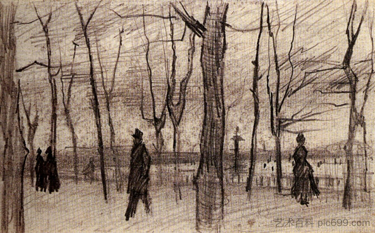 巴黎卢森堡花园 Luxembourg Garden in Paris (c.1887; Paris,France ),文森特·梵高