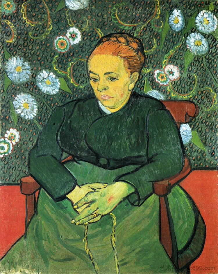 摇篮的柔林夫人(摇篮曲) Madame Roulin Rocking the Cradle (A lullaby) (1889; Arles,Bouches-du-Rhône,France ),文森特·梵高